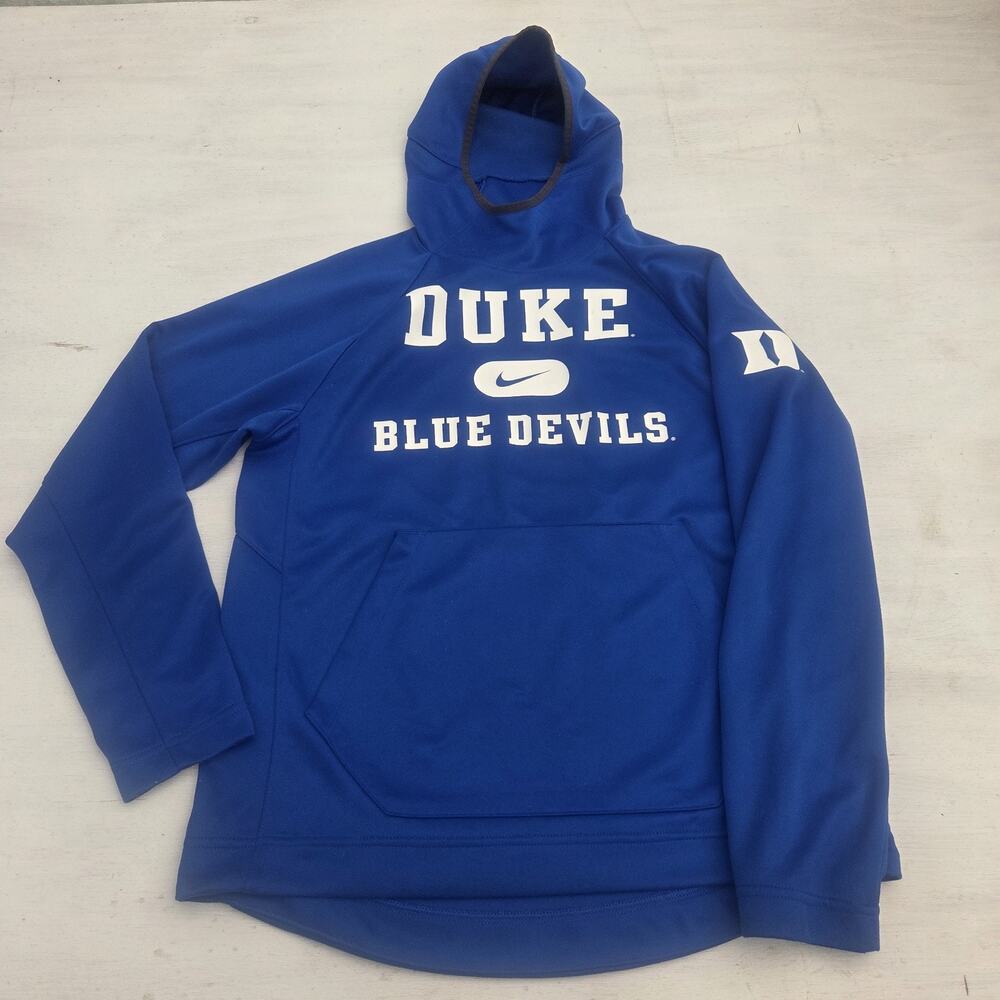 Nike Duke Blue Devils Mens M Hoodie Sweatshirt Pullover NCAA Blue Ninja Hood Vtg